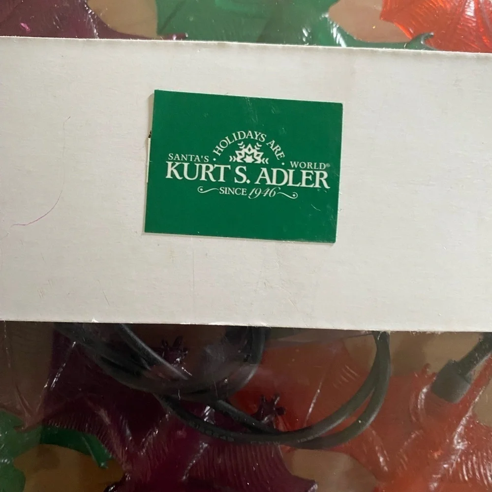 Kurt Adler UL 10 Orange Purple Green Bat Icicle String Halloween Light Set